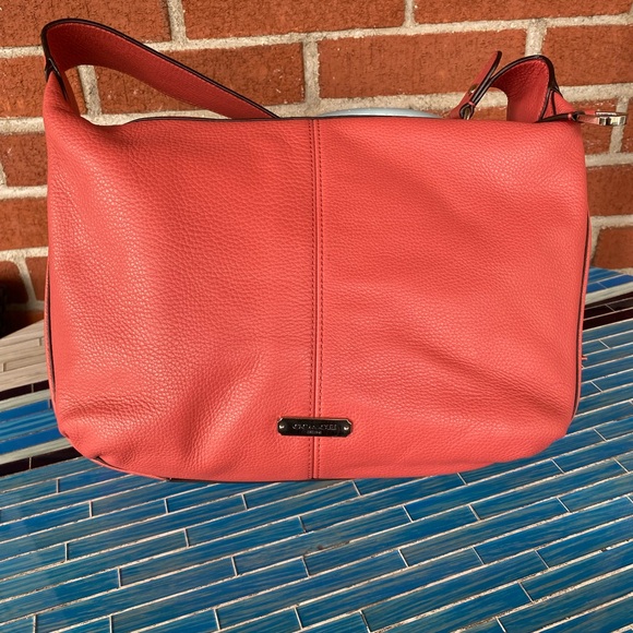 Coach Handbags - Coach Salmon Leather Shoulder Bag with Seam Detail